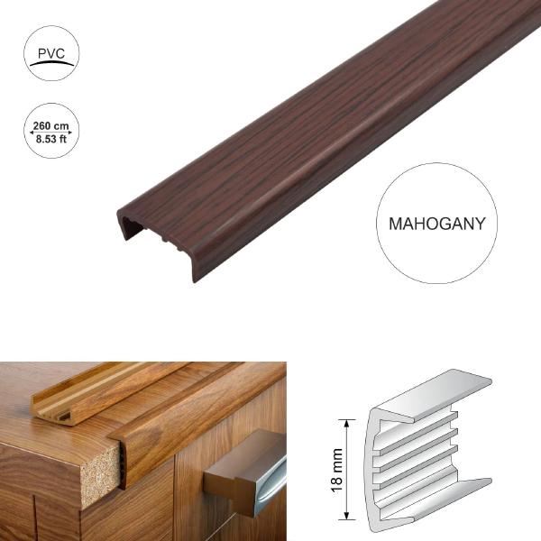 18mm PVC U-Section Melamine Furniture Edge Trim