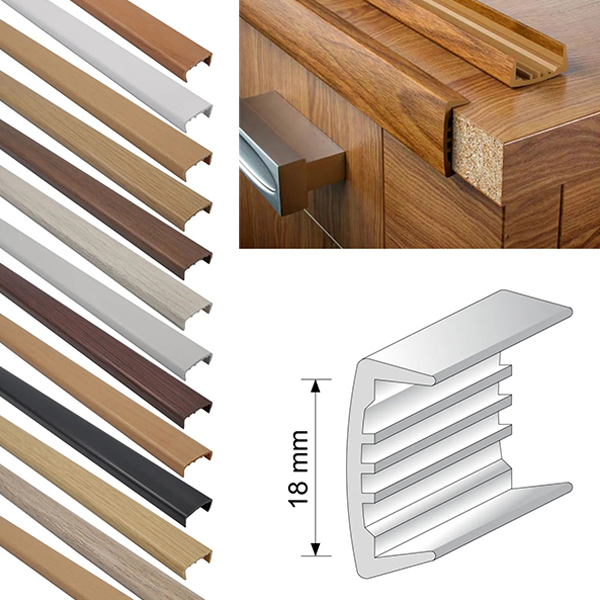 18mm PVC U-Section Melamine Furniture Edge Trim