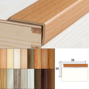 1m Long Self-Adhesive UPVC  Wood Effect Stair Edge Nosing Trim