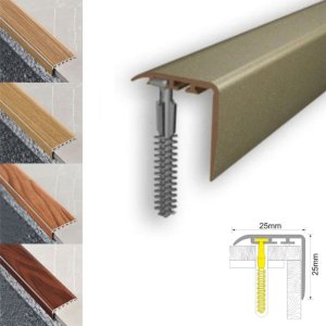 25mm x 25mm Anti - Slip UPVC Stair Nosing Wooden Finish