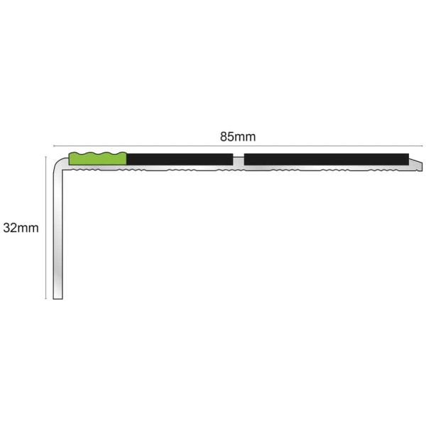 85mm x 30mm Durable & Slip resistant Commercial Stair Nosing Edge Trim 