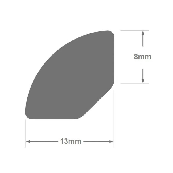 95cm Quadrant UPVC Finishing Trim for Window / Tile Beading