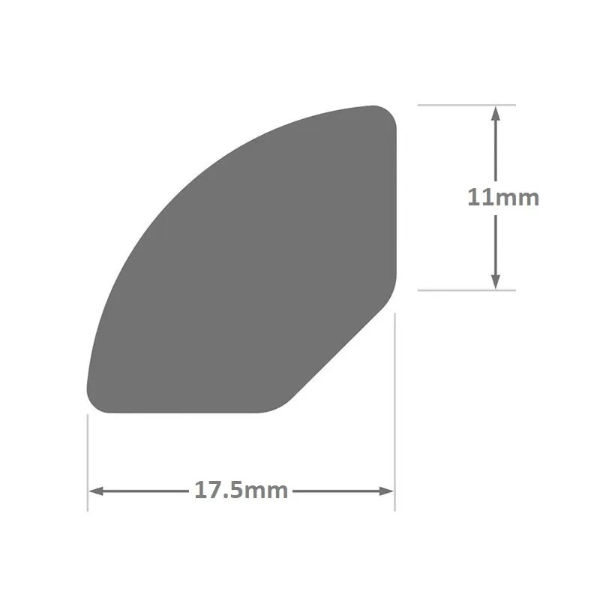 95cm Quadrant UPVC Finishing Trim for Window / Tile Beading