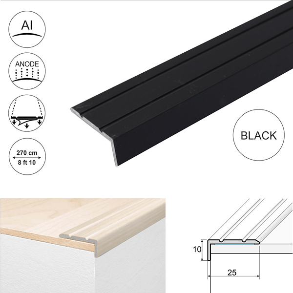 Textured Grip Aluminium Anti Slip Stair Edge Nosing