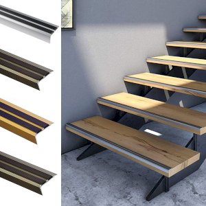 Aluminium Slip Resistant Stair Nosing with Rubber Insert for Multi-Surface Stairs