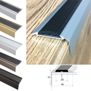 Anodised Aluminium Stair Nosing with Anti-Slip Rubber Insert Perfect Finish for All Stair Types