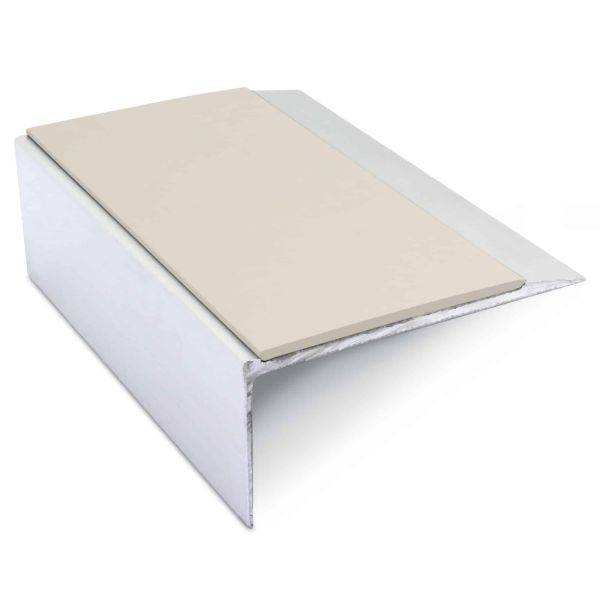 Aluminium Anti Slip Stair Nosing 66mm x 32mm Edge Trim With PVC Insert