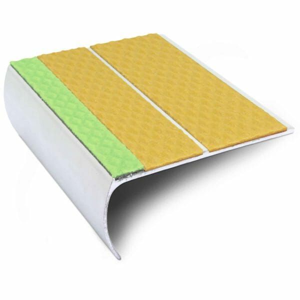 87mm x 40mm DDA Compliant Aluminium Non-Slip Stair Nosing with PVC Insert