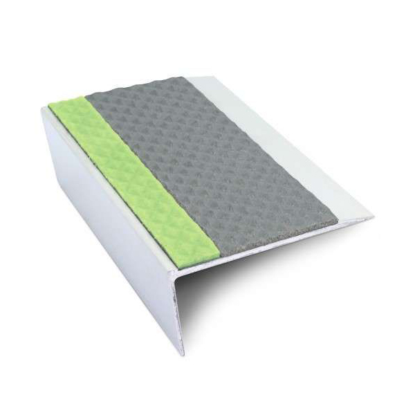 Aluminium Anti Slip Stair Nosing With PVC Insert 66mm x 32mm