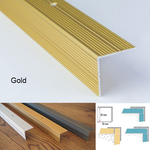 Aluminium Self Adhesive Stairs Nosing For Tiles And Perfect Finish