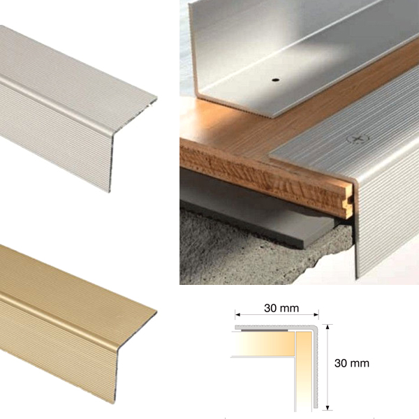 Aluminium Self Adhesive Stairs Nosing For Tiles And Perfect Finish