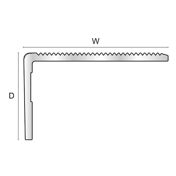 50mm x 30mm Aluminium Stair Nosing Retro-Fit Strong Non-Slip Design