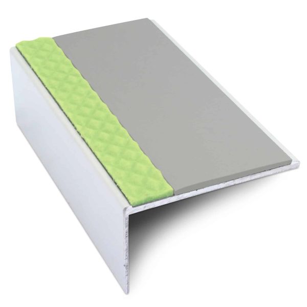 56mm x 32mm Aluminium Non-Slip Stair Nosing with PVC Insert & Illuminated Edge for Enhanced Safety