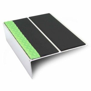 56mm x 32mm Aluminium Non-Slip Stair Nosing with PVC Insert & Illuminated Edge for Enhanced Safety