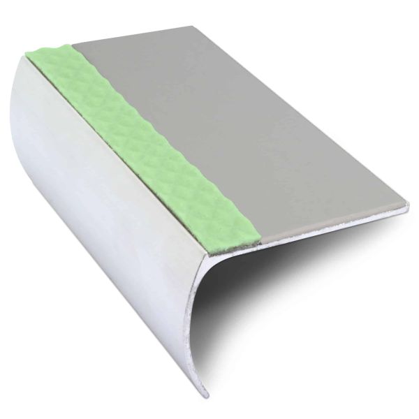 57mm x 40mm Aluminium Non-Slip Stair Nosing with PVC Insert Fluorescent for Enhanced Safety