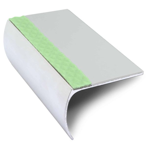 57mm x 40mm Aluminium Non-Slip Stair Nosing with PVC Insert Fluorescent for Enhanced Safety