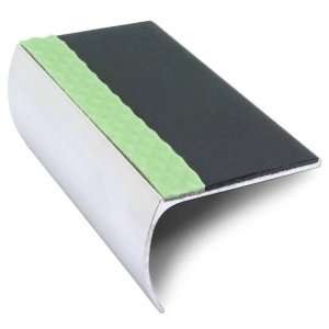 57mm x 40mm Aluminium Non-Slip Stair Nosing with PVC Insert Fluorescent for Enhanced Safety