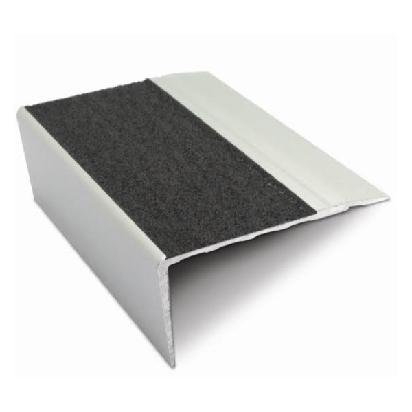 68mm x 33mm Aluminium Non-Slip Stair Nosing with PVC Insert and Silicone for Commercial Use