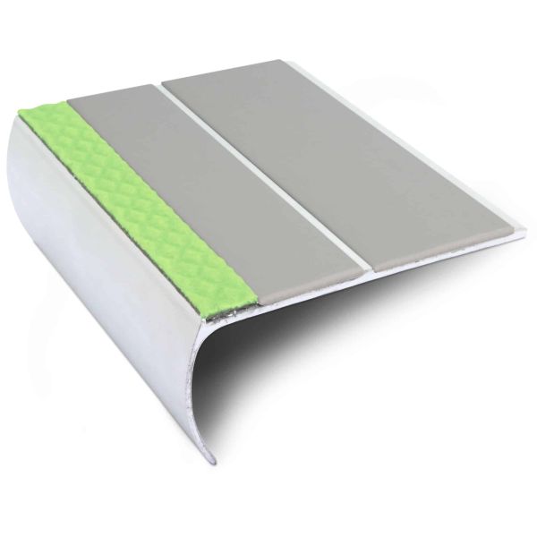 87mm x 40mm Aluminium Stair Nosing Edge Trim With Non Slip PVC Insert Tredsafe