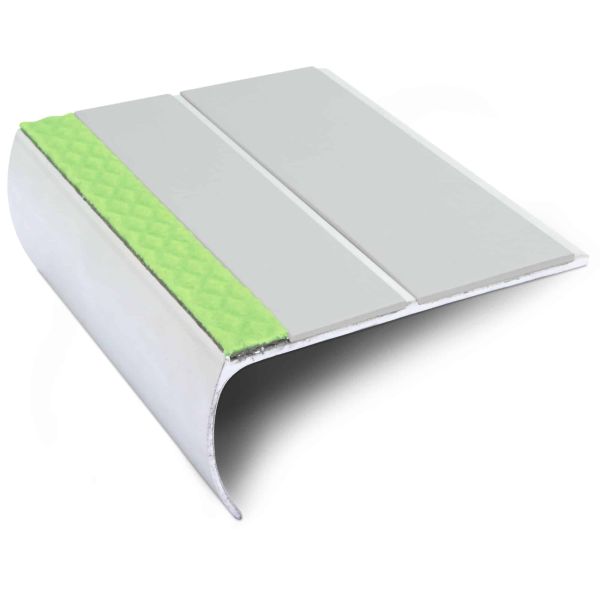 87mm x 40mm Aluminium Stair Nosing Edge Trim With Non Slip PVC Insert Tredsafe