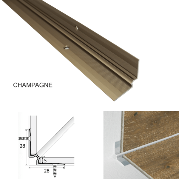 Aluminium Stairs Nosing Suitable for Dry Back & Click Luxury Vinyl Flooring