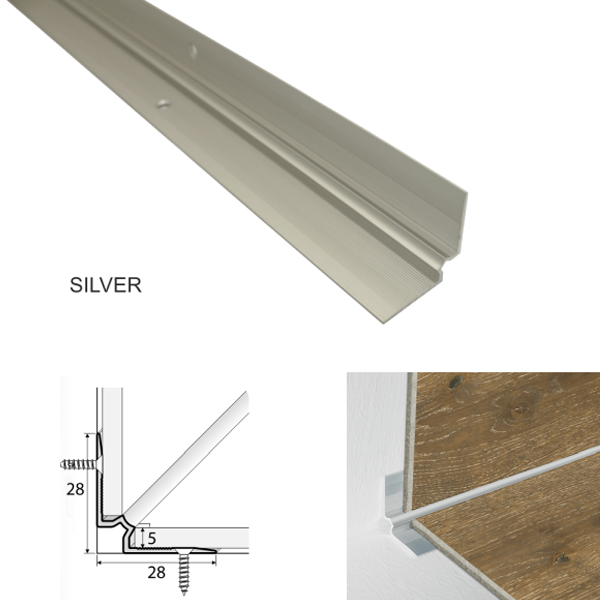 Aluminium Stairs Nosing Suitable for Dry Back & Click Luxury Vinyl Flooring