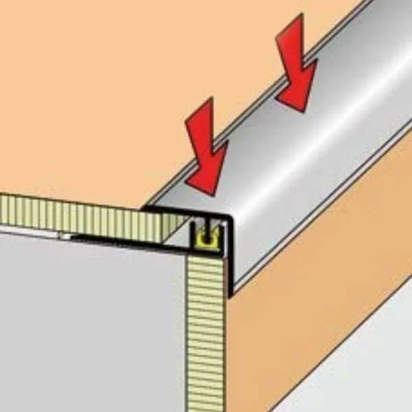 Aluminum Stair Nosing Silver Clipper Step  for 7-10mm thick Floor