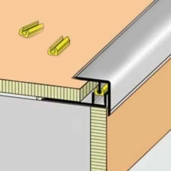 Aluminum Stair Nosing Silver Clipper Step  for 7-10mm thick Floor