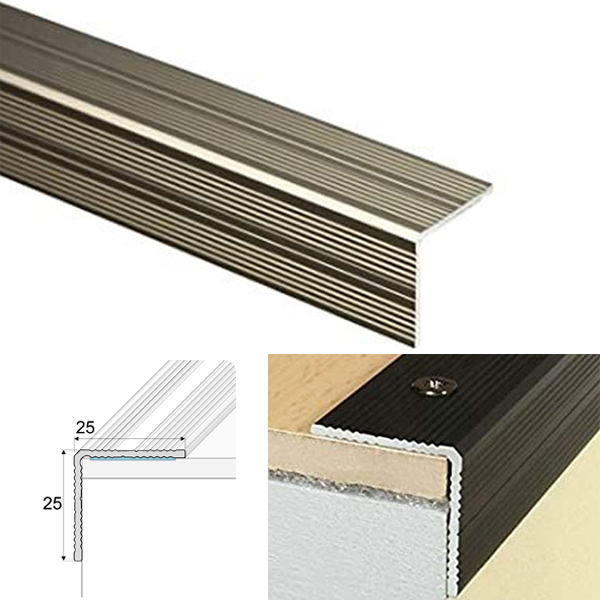  Aluminium Self Adhesive Anti Slip Stair Nosing Edge Trim 