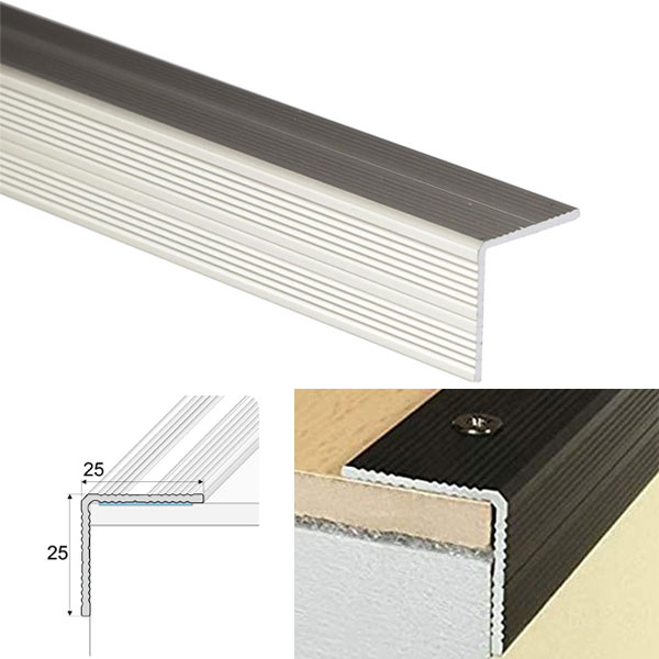  Aluminium Self Adhesive Anti Slip Stair Nosing Edge Trim 