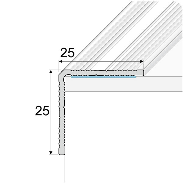  Aluminium Self Adhesive Anti Slip Stair Nosing Edge Trim 