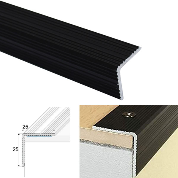  Aluminium Self Adhesive Anti Slip Stair Nosing Edge Trim 