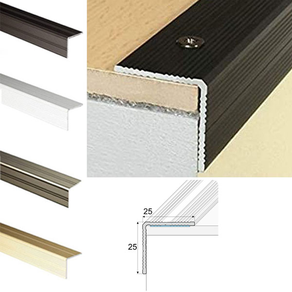  Aluminium Self Adhesive Anti Slip Stair Nosing Edge Trim 