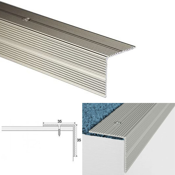  Anodised Aluminium Anti Slip Edge Trim Stair Nosing