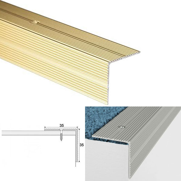  Anodised Aluminium Anti Slip Edge Trim Stair Nosing