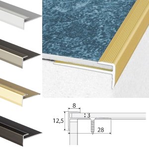 Anodised Aluminium Carpet Edge Ending Strip for 3mm Flooring