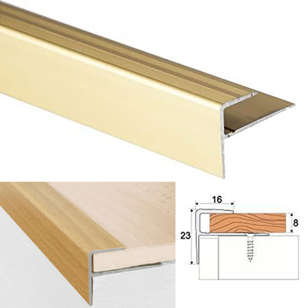 Anodised Aluminium Carpet Edge Nosing Profile Floor Bar Trim