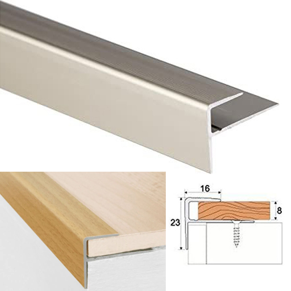 Anodised Aluminium Carpet Edge Nosing Profile Floor Bar Trim