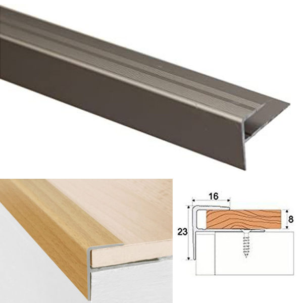 Anodised Aluminium Carpet Edge Nosing Profile Floor Bar Trim