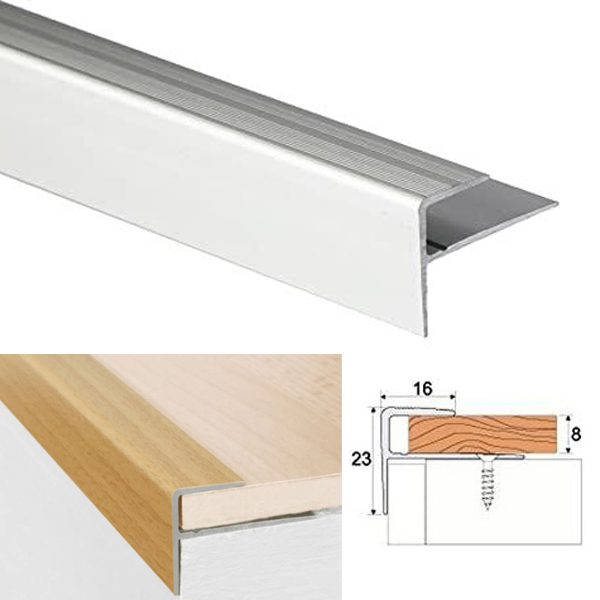 Anodised Aluminium Carpet Edge Nosing Profile Floor Bar Trim