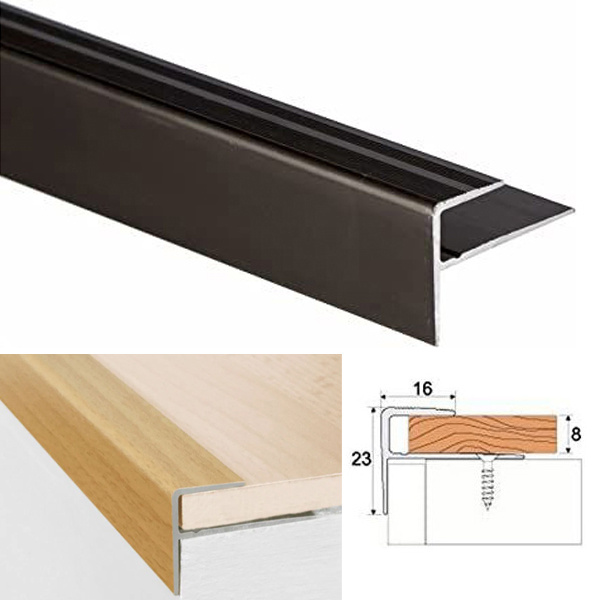 Anodised Aluminium Carpet Edge Nosing Profile Floor Bar Trim