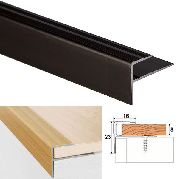 Anodised Aluminium Carpet Edge Nosing Profile Floor Bar Trim