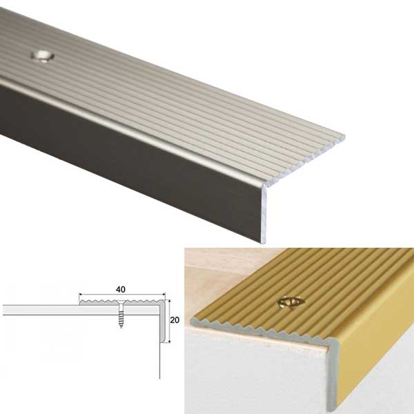  Anodised Aluminium Anti Slip Stair Nosing Edge Trim