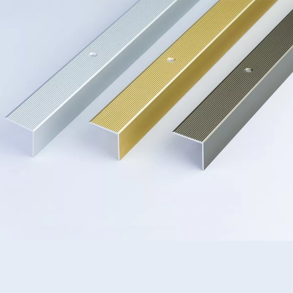 Anodised Aluminium Stair Nosing with Anti-Slip Grooved Top for Wooden, Carpet, Vinyl or Tiled stairs