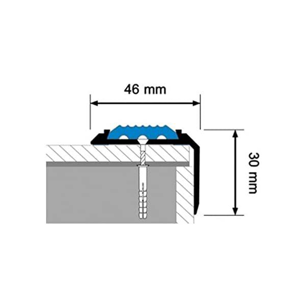 Anodised Aluminium Stair Nosing Edge Trim Step Perfect for Wooden, Laminate, Carpet, Vinyl or Tiled Stairs