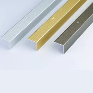 Anodised Aluminium Stair Nosing with Anti-Slip Grooved Top for Wooden, Carpet, Vinyl or Tiled stairs