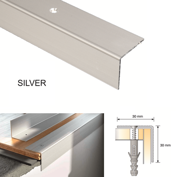 Flawless Stair Finish with Anodised Aluminium Ribbed Treads Stair Nosing