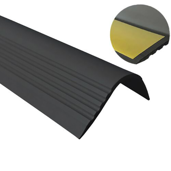 PVC Self Adhesive Anti Slip Bullnose Stair Nosing Rubber Angle Step Edge 