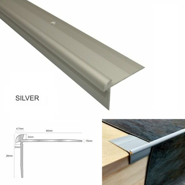 Anti-Slip Stair Nosing Edge Trim for Tiles - 34mm x 11mm