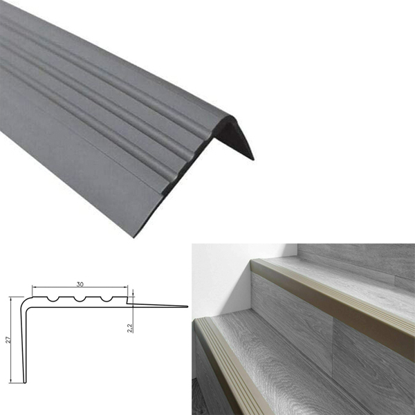 Anti Slip Bullnose Stair Nosing Rubber Angle Step Edge 